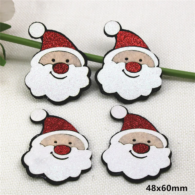 Non-woven Cloth Sequins patches Christmas tree/snowman/Cane/reindeer Appliques for clothes Sewing Supplies DIY craft ornament