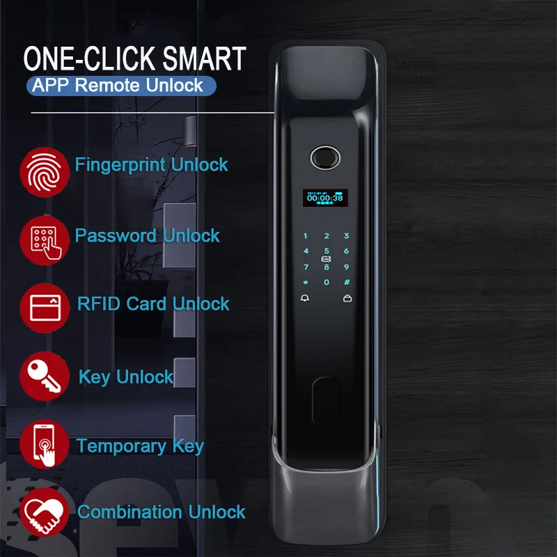 Imagem -02 - Tuya Zigbee Electronic Smart Door Lock Cartão Biométrico de Impressão Digital Senha de Desbloqueio Usb Emergency Charge Digital Locks