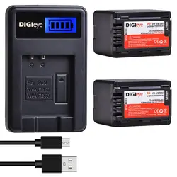 VW-VBT380 VWVBT190 Battery&LCD USB Charger for Panasonic HC-V800K HC-VX1K HCV510 HCV520 HC-V550 HCV710 HC-V760 HCV770