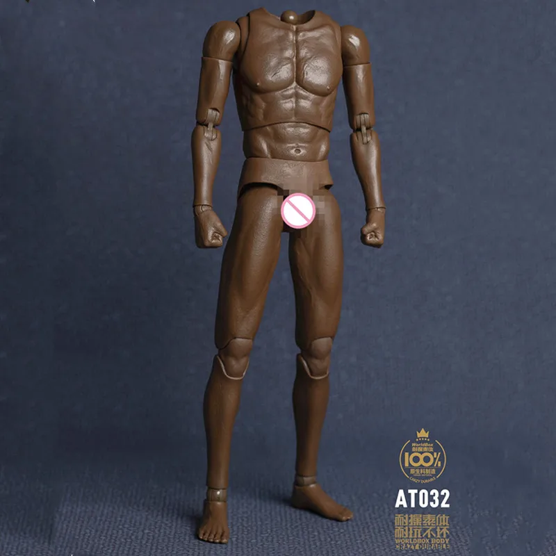 

AT032 1/6 Scale Male Black Muscle Body No Head AT020 Upgraded Version Universal Model for 12'' Action Figure Toys Head Sculpt