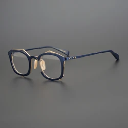 Vintage Titanium Alloy Glasses Frame Men Designer Optical Prescription Myopia Eyeglasses Frame Male Women Luxury Brand Eyewear