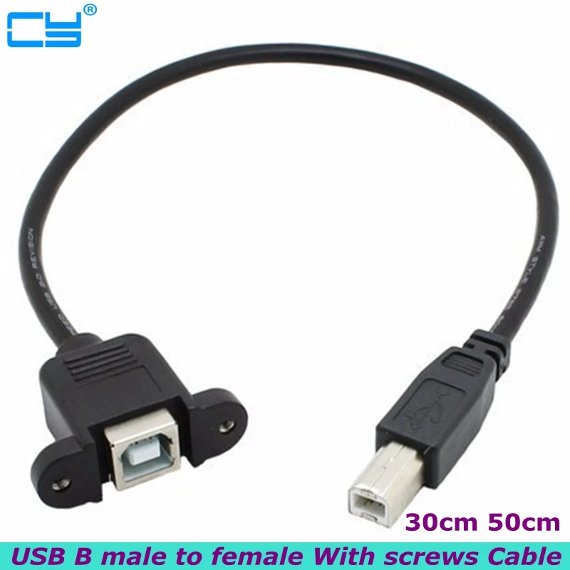 USB 2.0 Type B Male to Female M/F EXTENSION Data Cable Panel Mount For Printer or 3D Printer Cable Connector Adapter
