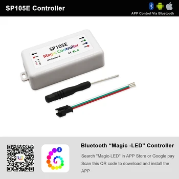 DC5-24V Led SP105E, controlador inteligente Wifi, inalámbrico, 2048 píxeles, 3 pines, 4 pines, dirección individual, 5050 RGB