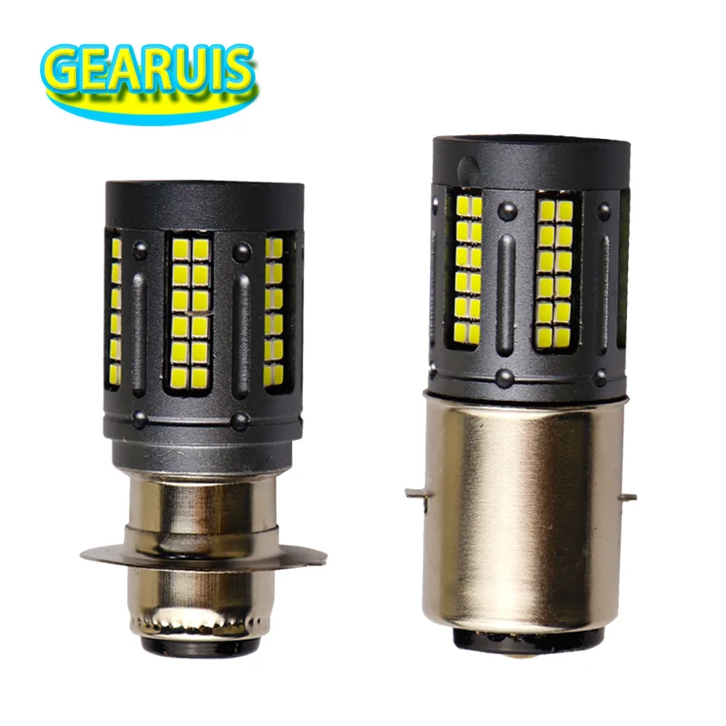 2X AC 9V to 48V H4 H6 P15S P15D 84 SMD 2016 LED P15D BA20D H4 5W 400MA Moto LED Headlight Light Fog Lights Super white yellow