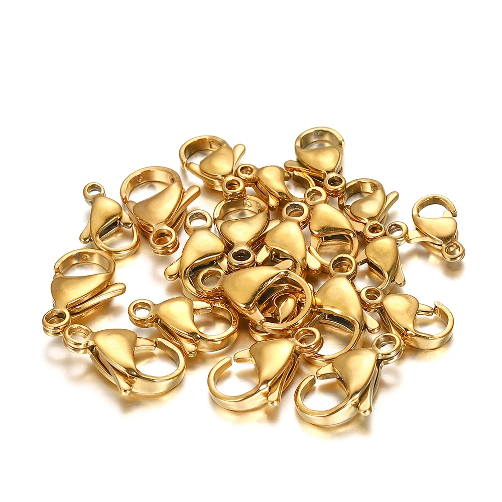 10/20pcs Edelstahl Hummer verschlüsse Goldfarbe Hummer verschlüsse Haken Anschlüsse für DIY Schmuck machen Ergebnisse Zubehör – Detail 4