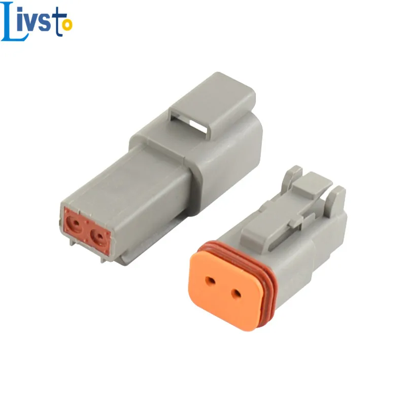 2 Pin Way Deutsch Auto DT Wire Connector Male or Female Plug Enhanced Seal Waterproof Plastic Socket DT06-2S DT04-2P