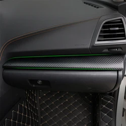 2 Pcs Car Central Instrument Sides Stripe Films Carbon Fiber Decals Sticker For Subaru XV Crosstrek 2018-21 GT Auto Accessories