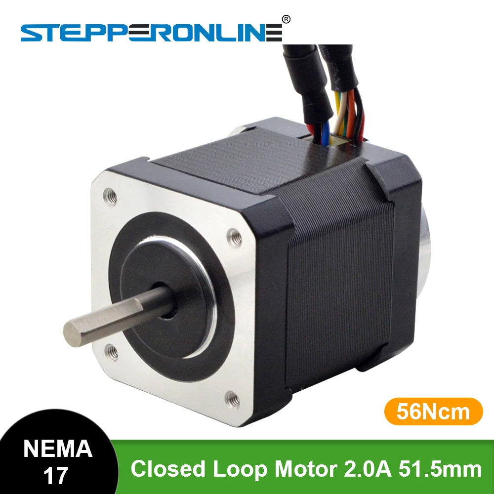 

STEPPERONLINE Nema 17 Closed Loop Stepper Motor 56Ncm 2.0A with Magnetic Encoder 5mm Shaft Servo Motor Closed-loop Step Motor