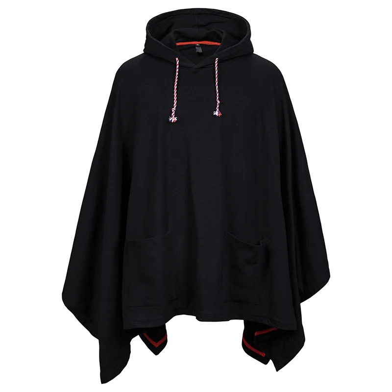 

Mens Heavyweight Casual Hooded Poncho Cape Cloak Fashion Coat Hoodie Sweatshirt Men Hip Hop Streetwear Casual Hoody Pullover Man