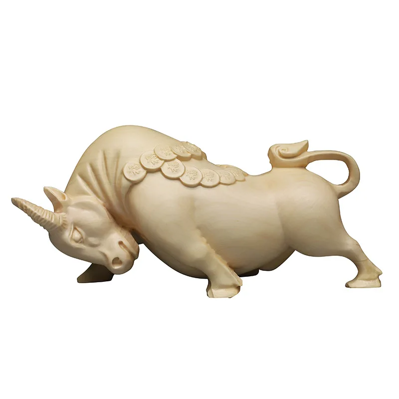 

Boxwood Carvings Copper Coins, Bull Hands Ornaments, Money Bullish, Soaring Fortune, Rainbow Golden Bull Crafts