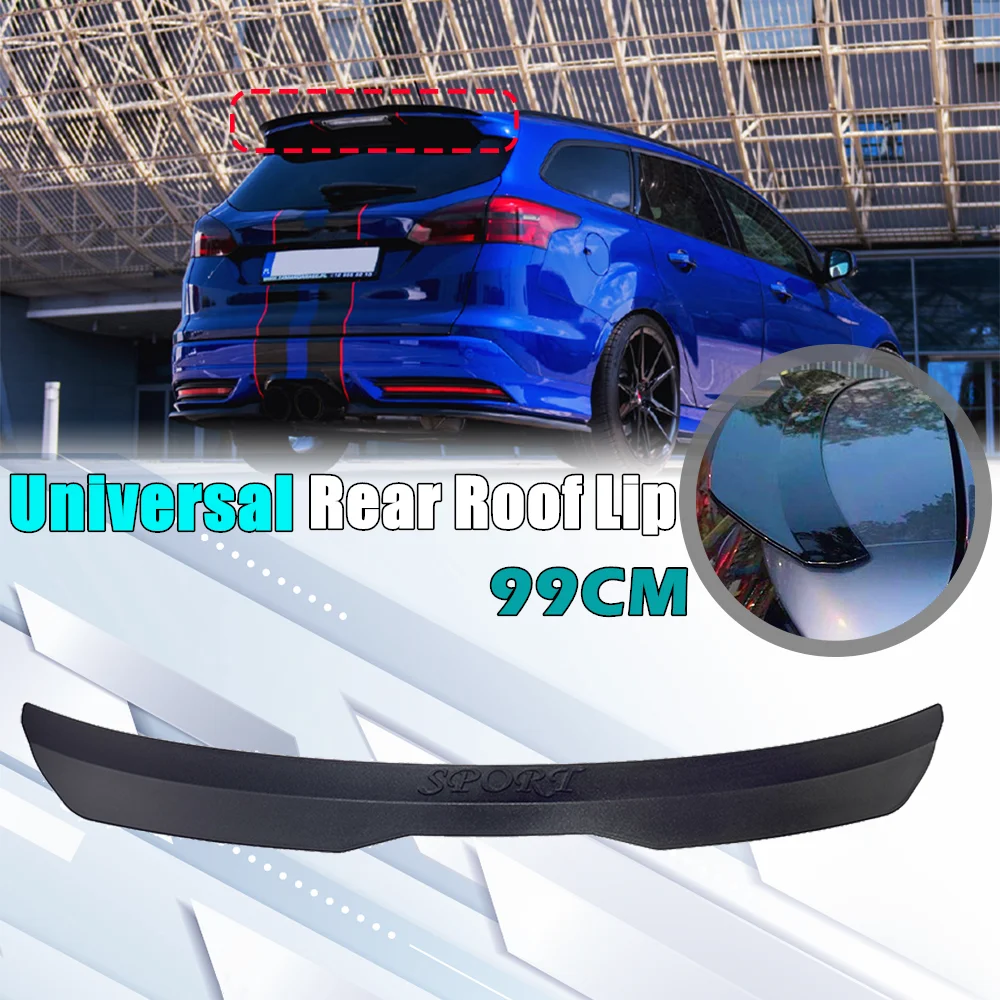 Universal Hinten Dach Lip Spoiler Flügel ABS Dekoration Streifen Matte Black & Glänzend Schwarz Fit Fließheck Auto