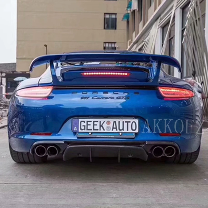 2012 2013 2014 2015  Spoiler Rear Diffuser Protector For Porsche 911 991.1 GT3 VRX Style Carbon Fiber Rear Bumper Lip