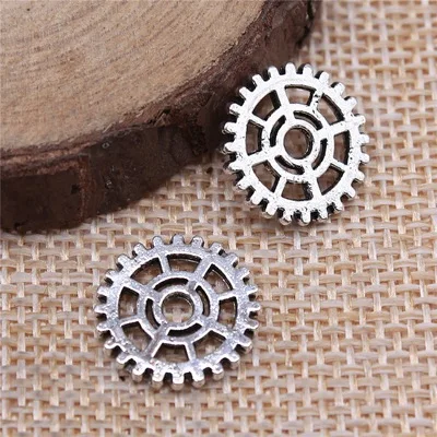 10Pcs 14*14mm Antique Bronze/Silver Plated Toothed Gear Charms For DIY Jewelry Making Pendants Accessories Handcraft Wholesale