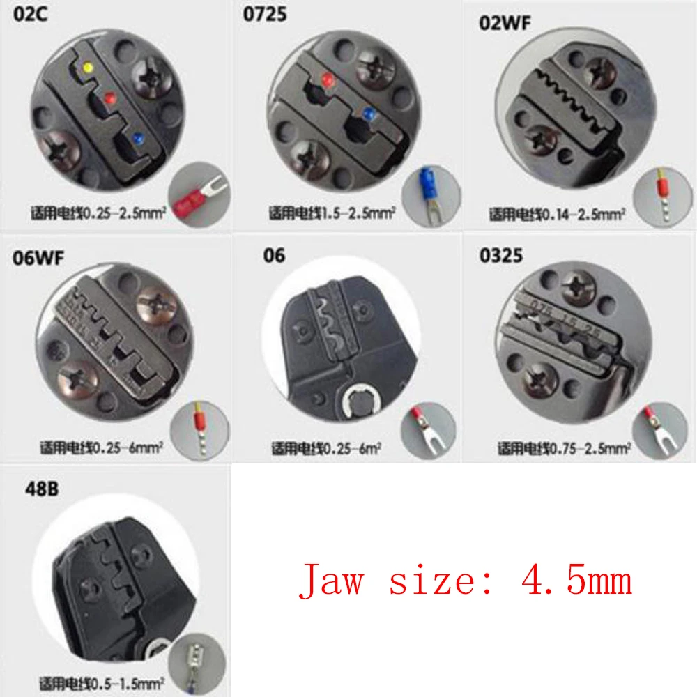 SN Series Crimping Pliers Jaw Clamp Mould SN02C/0725/02WF/06WF/05/0325/48B DuPont Bare Insulating Tubular Terminal Plug Spring