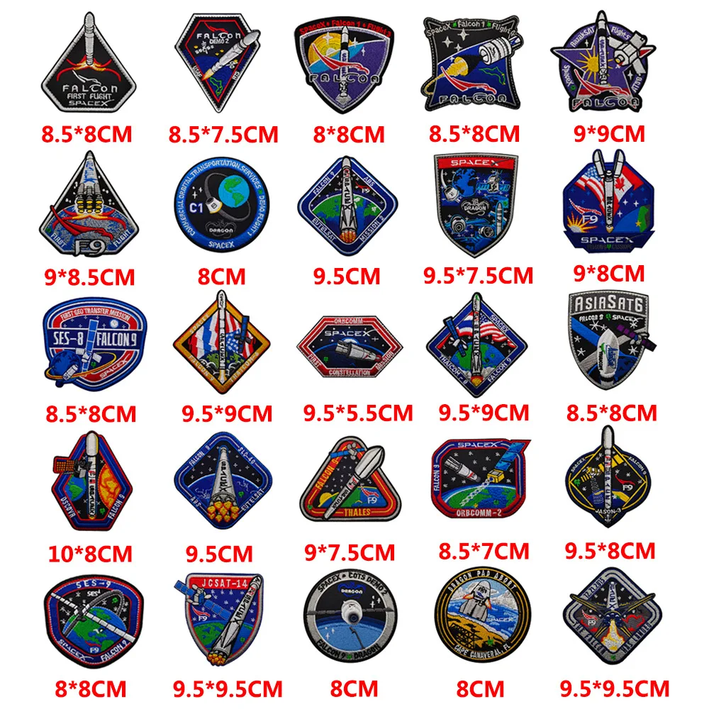 Space X Falcon 9 patches CRS-3 AUTHENTIC SPACEX Mission DRAGON FALCON 9 ISS CARGO RESUPPLY Embroidered Patch Badge