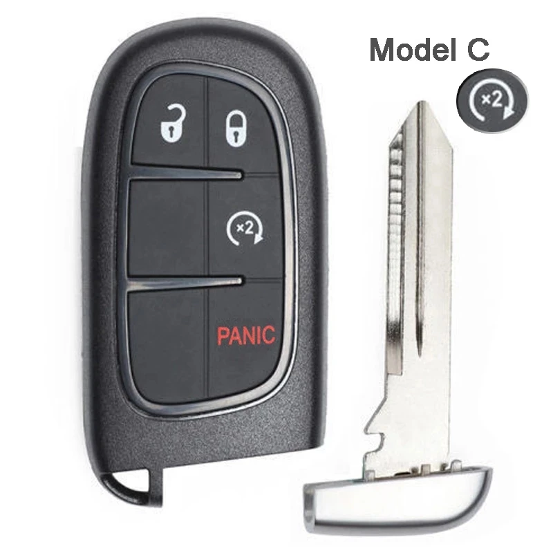KEYECU GQ4-54T 433MHz 4A Chip für Jeep Cherokee 2014 2015 2016 2017 2018 2019 2020 Durango Chrysler 4/5 Tasten Auto-Fernbedienungsschlüssel – Detail 1