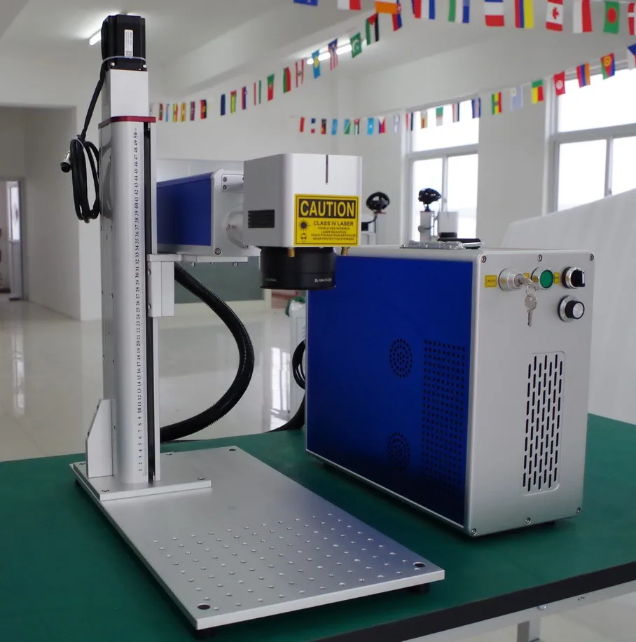 220V/110V Auto-focus Fiber Laser Marking Machine Metal for Engraving Plastic Animal Ear Tag with Raycus Laser Source 20W 30W 50W