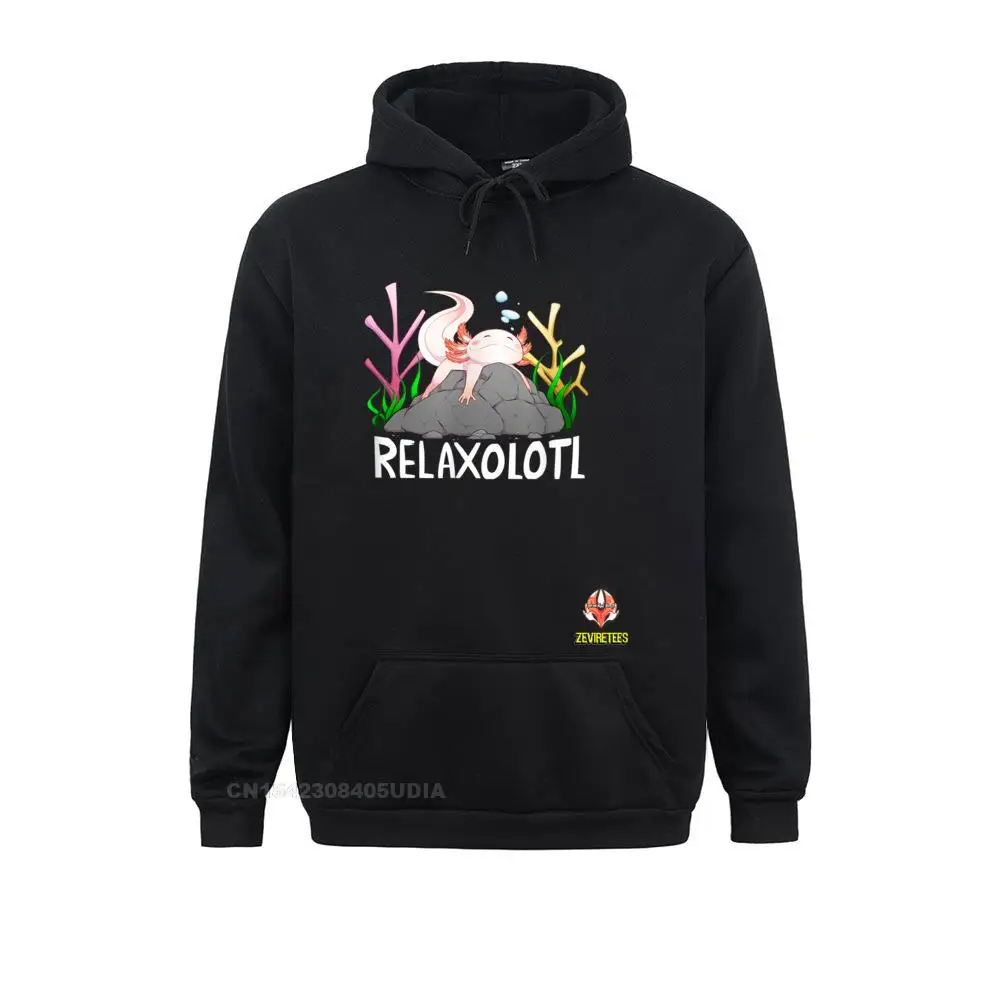 Relaxolotl A Cute Relaxing Axolotl On A Rock Hoodie Cosie Summer/Autumn Women's Hoodies Hoods 2021 Long Sleeve Sweatshirts