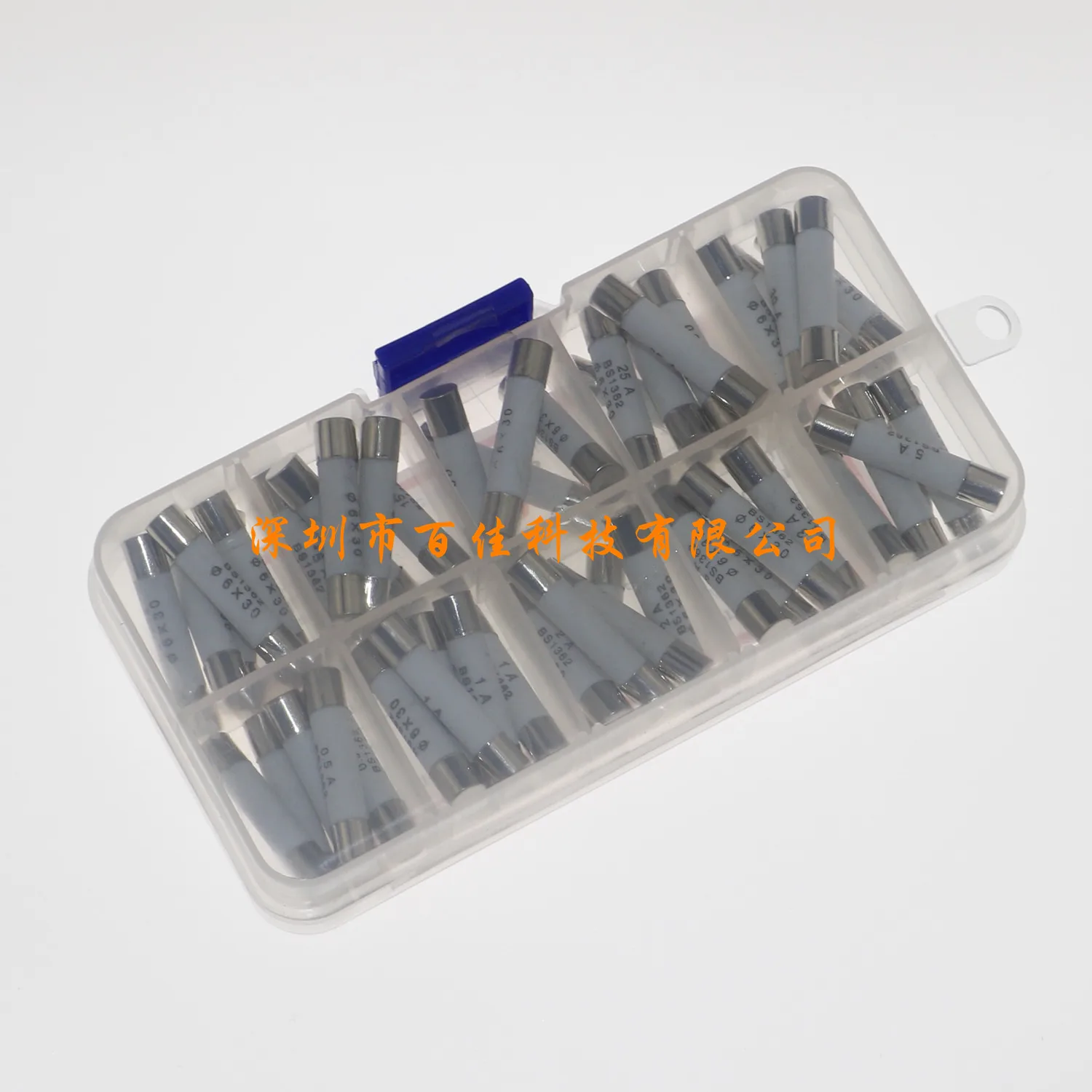 50Pcs 10 specifications ceramic fuse wire box 6x30mm 0.5A~30A mixed fuse set