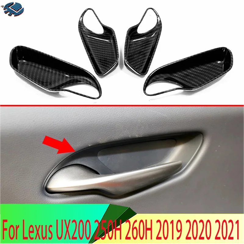 For Lexus UX200 250H 260H 2019 2020 2021 ABS Inner Door Handle Cover Catch Bowl Trim Insert Bezel Frame Garnish