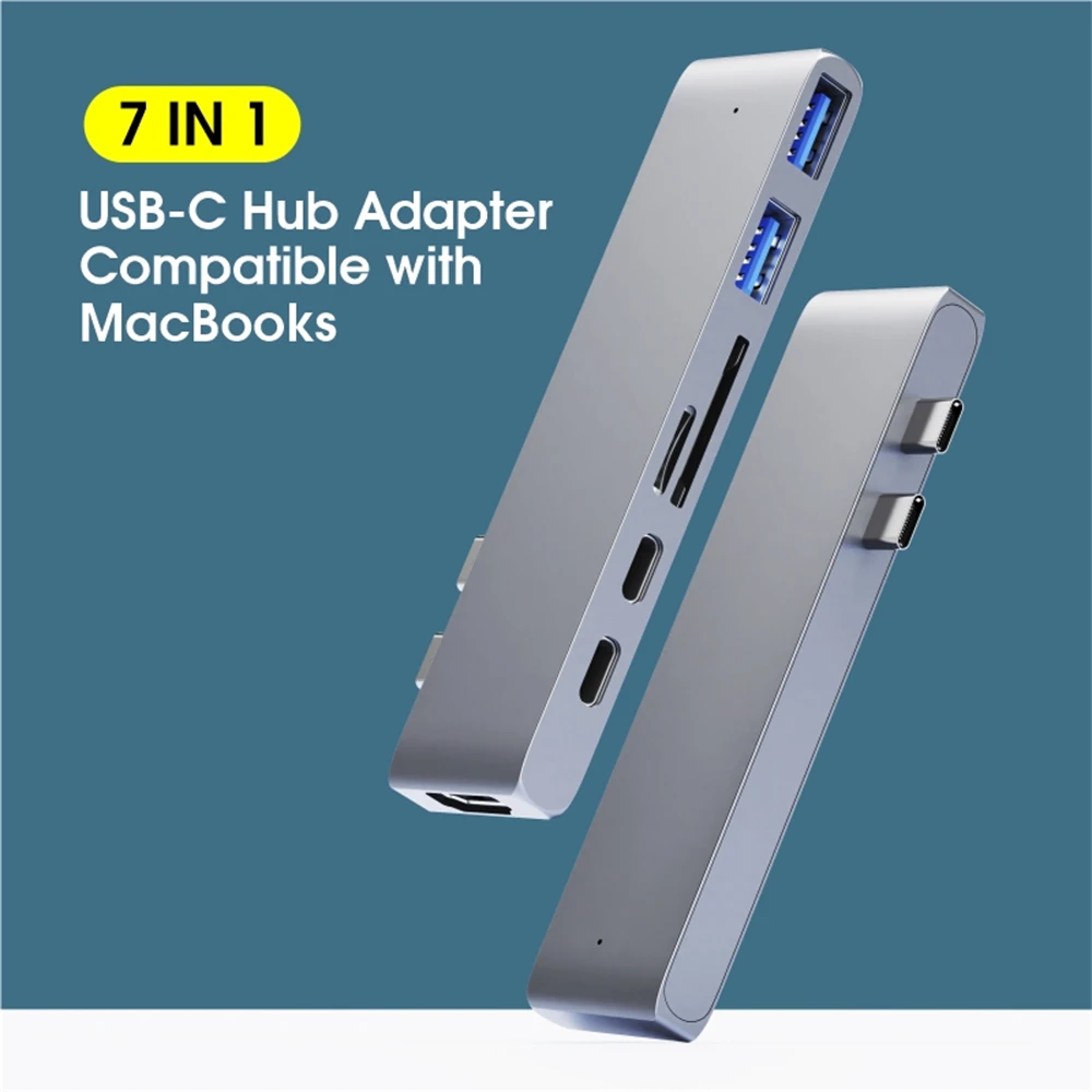 Vothoon USB C 허브 유형 C - HDMI 호환 USB 3.0 어댑터 MacBook Pro Air USB-C 유형 C 3.0 분배기용 7 in 1 유형 C 허브 도크