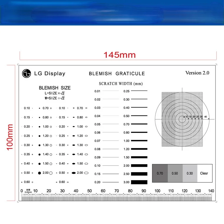 Dot line gauge LG microscope Spot card point gauge measuring tool Magnifying glass quality inspection area gauge transparency