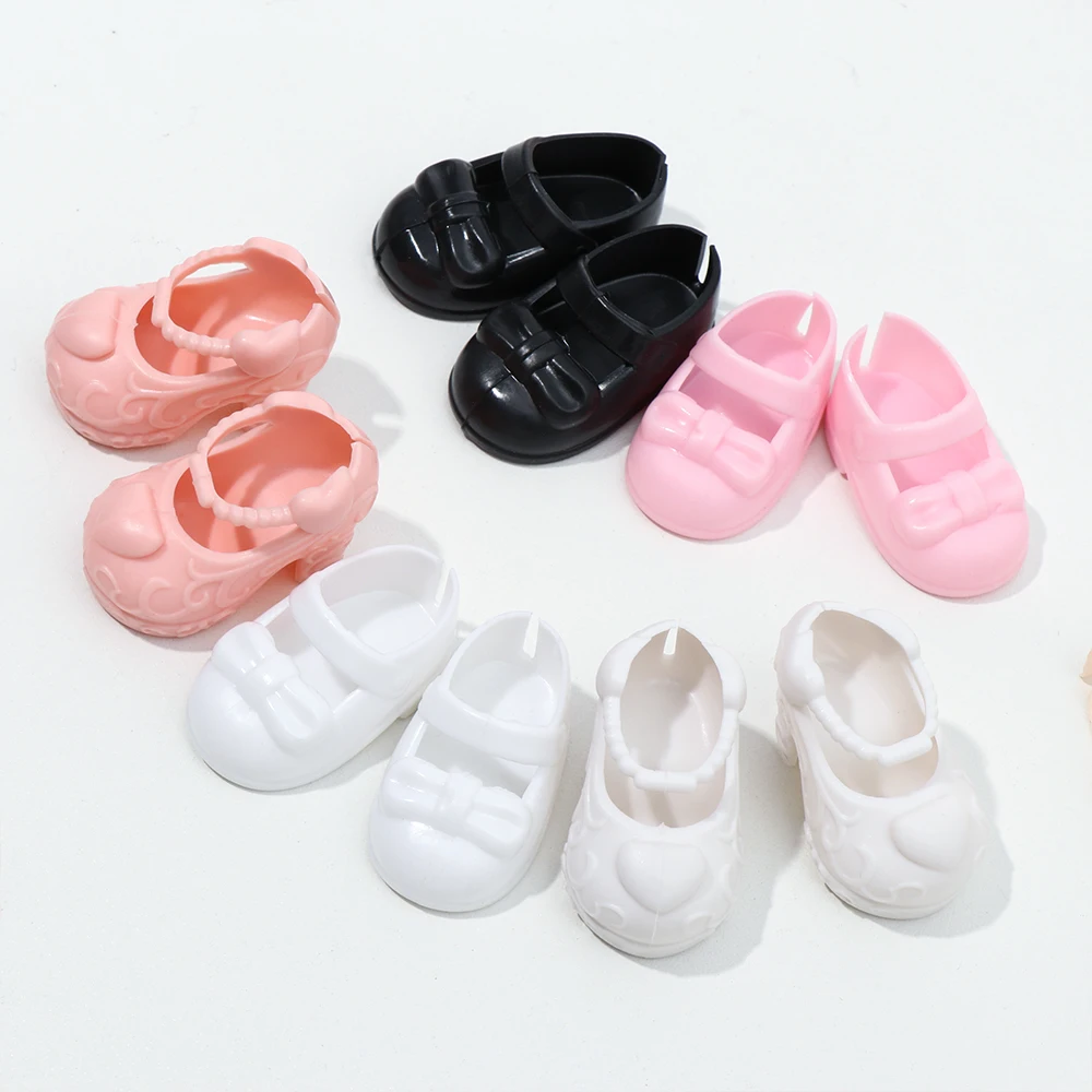 1Pair Pink/White Cute Toys Sandals Doll Princess Shoes For 1/6 30cm Blyth Doll DIY Doll Clothes Accessories