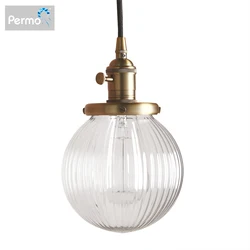 Permo Modern 5.9'' Clear Globe Glass Pendant Ceiling Lamps Pendant Lights E27 Hanglamp Luminaire Living Room Loft Lights Fixture