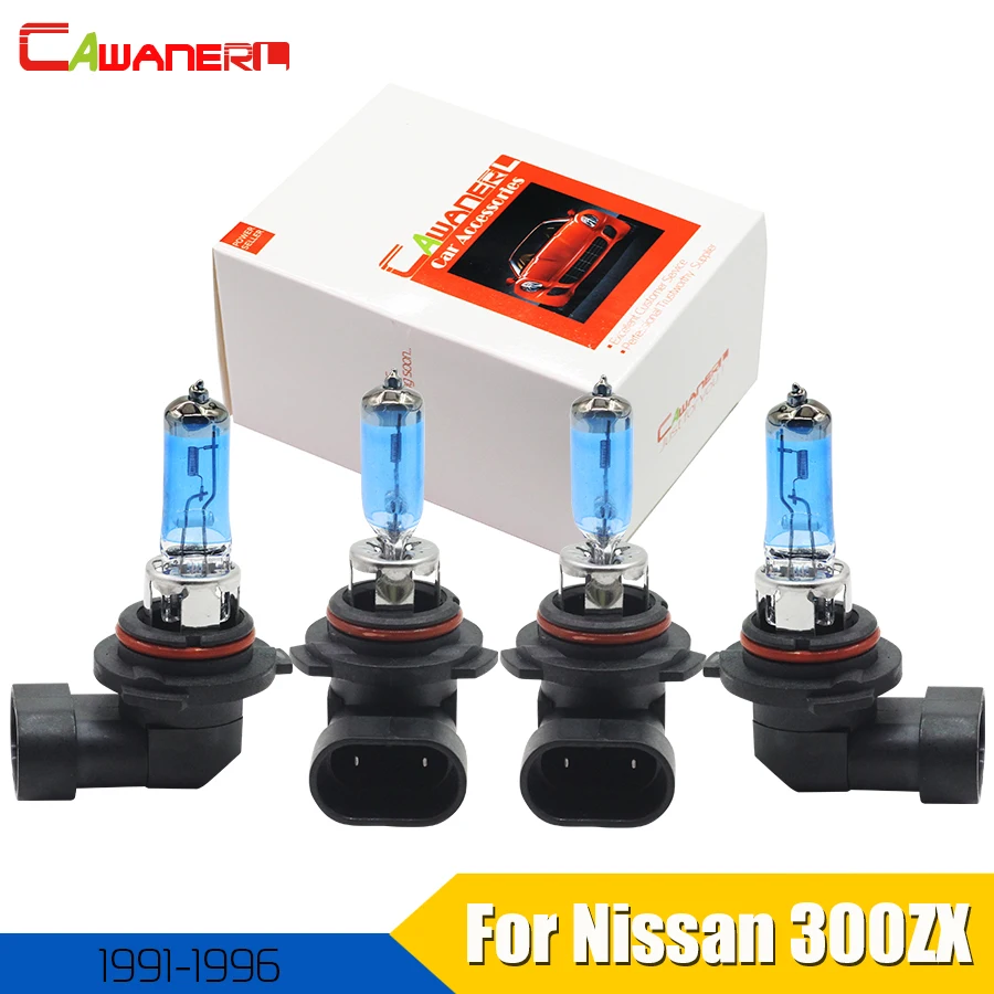 

Cawanerl 4 Pieces 100W 9005 + 9006 Car Halogen Lamp Headlight Light High Low Beam 12V For Nissan 300ZX 3.0L 1991-1996