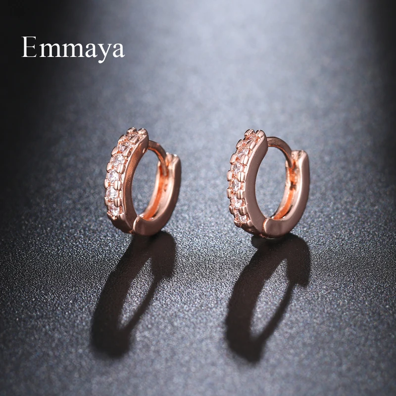 Emmaya Elegant Rose Gold color Circular Appearance Earring Women&Girls Fashion Choice Dress-Up In Party Popular Zirconia Jewelry