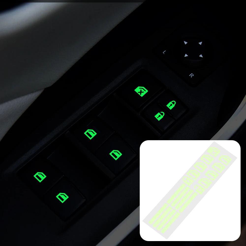 Car Door Window Luminous Button Sticker Car Accessories For Hyundai Santa Fe Sonata Solaris Azera Creta I30 Ix25 Tucson HB20