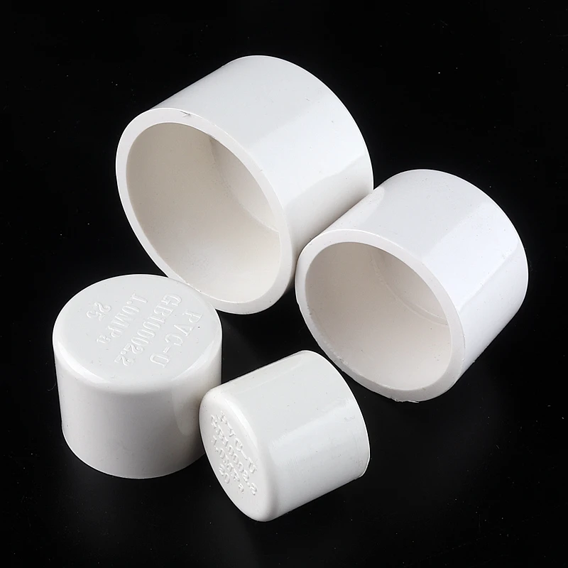 5~100pcs Size 20~50mm PVC Water Supply Pipe End Plug Connector Plastic End Cap Fittings Irrigation System Watering White Parts