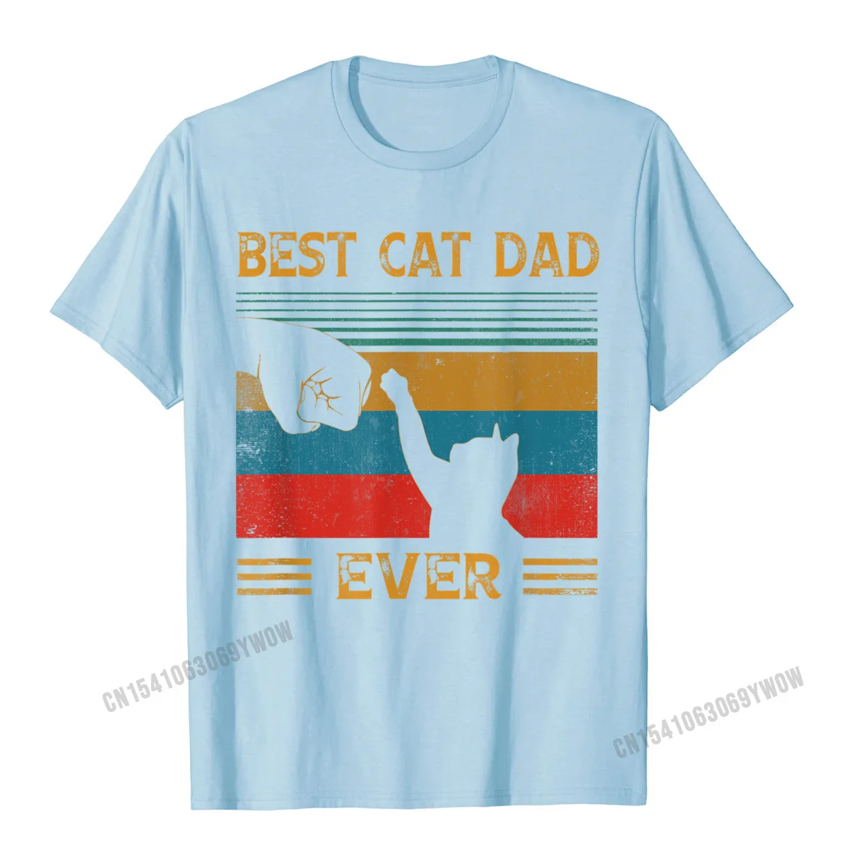 Mens Vintage Best Cat Dad Ever Bump Cat Lover T-Shirt Camisas Men Design New Coming Cotton Tops Shirt Letter For Boys