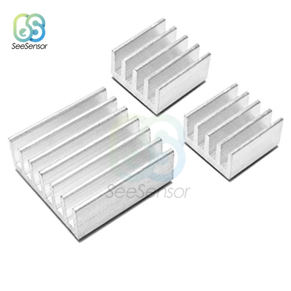 3pcs/set Adhesive Raspberry Pi Heatsink Cooler Pure Aluminum Heat Sink Set Kit Radiator For Cooling Raspberry Pi 2 B