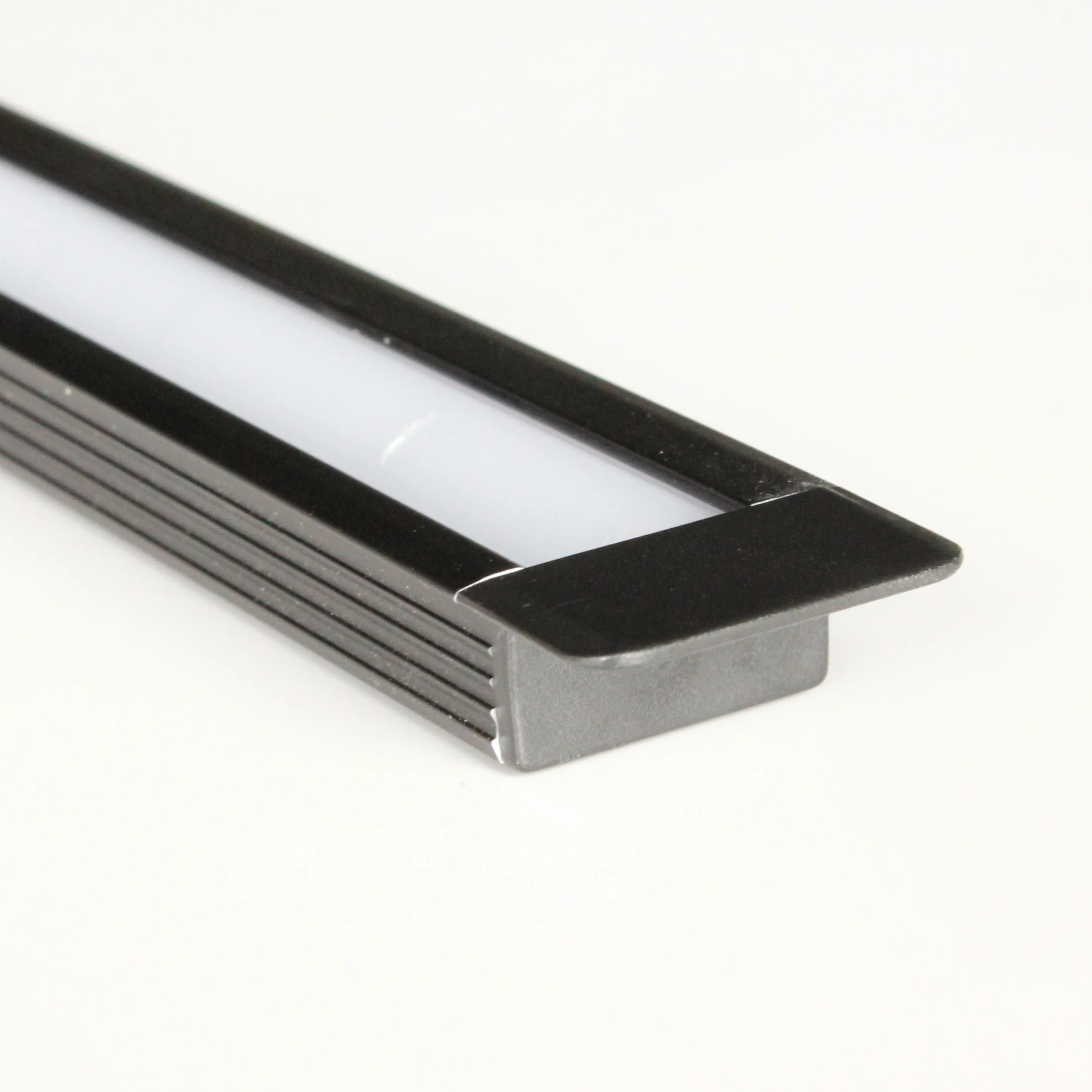 20m (20pcs) a lot, 1m per piece, black led aluminum profile for led strips with milky diffuse cover