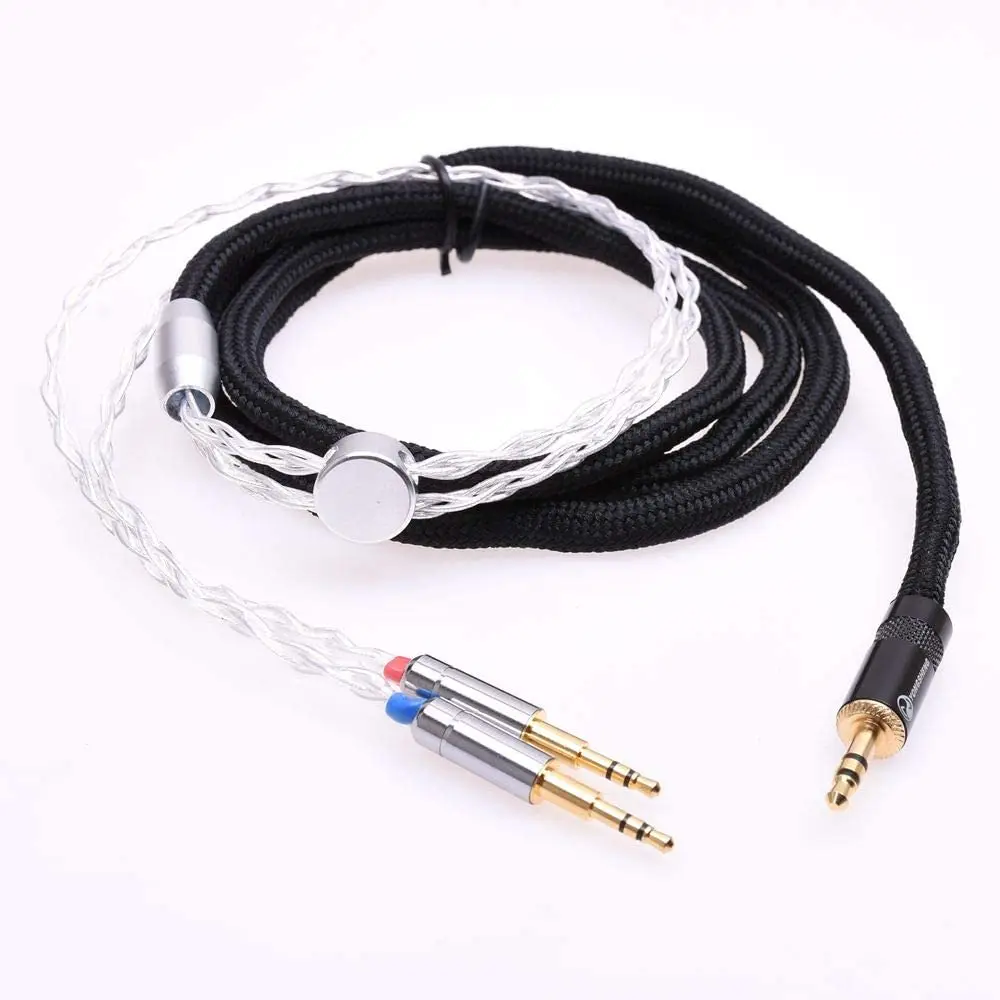 Black Sleeve 8 Cores Headphone Extension Cable 2x 2.5mm Plug For Hifiman HE1000 HE400S He400i HE-X HE560 Oppo PM-1 PM-2