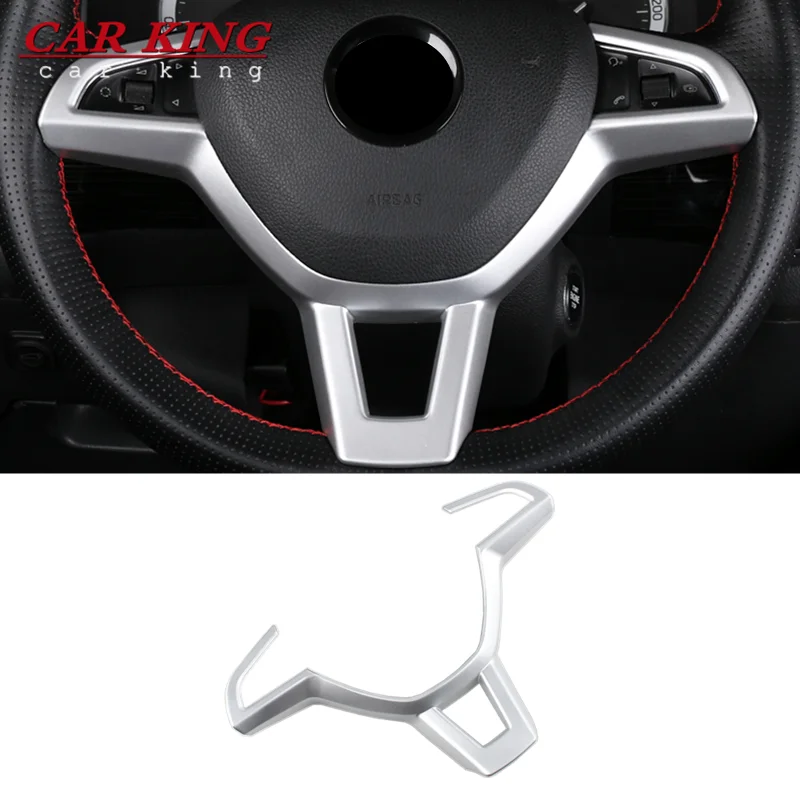 

Steering wheel trim cover emblem frame car-styling panel badge ABS Chrome ring molding decoration for Skoda Kodiaq 2017-2019