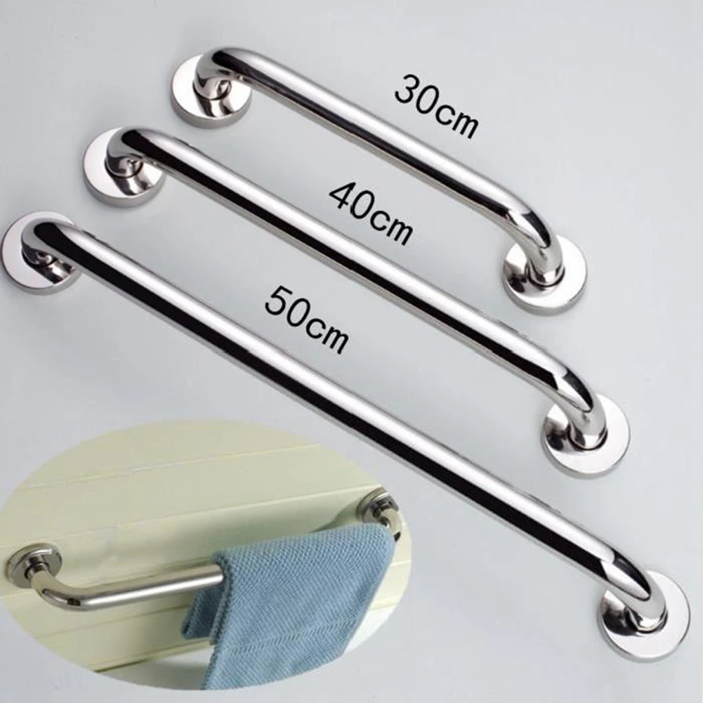 1PC Hot Sale Stainless Steel 300/400/500mm Bathroom Tub Toilet Handrail Grab Bar Shower Safety Support Handle Towel Rack