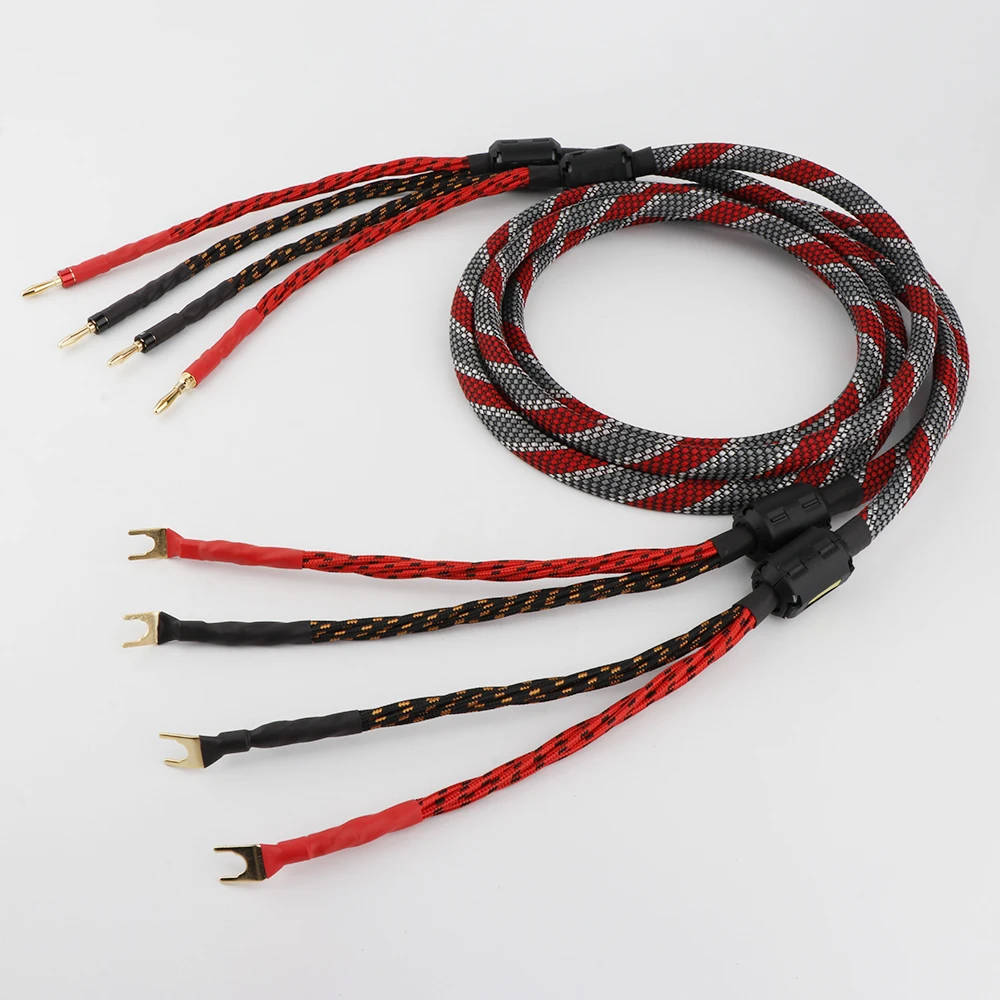 Ein Paar sauerstofffreies Kupfer (OFC) Audio-HiFi-Lautsprecherkabel, HI-FI-High-End-Verstärker-Lautsprecherkabel, Bananenspaten-Steckerkabel – Detail 9
