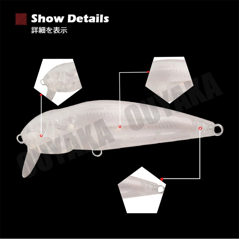 Winter Fishing Accessories Lure Blank Unpainted Minnow Weights 6.3g 6.9cm Floating ABS DIY Isca Artificial Wobbler Leurre Angeln