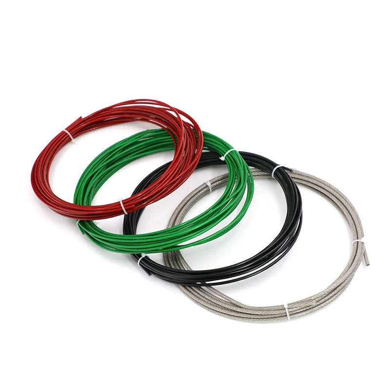 50/100M GREEN/RED/Black/Transparent Color PVC Plastic Coated Stainless Steel 304 Wire Rope Cable 1MM-6MM Diameter After Coating