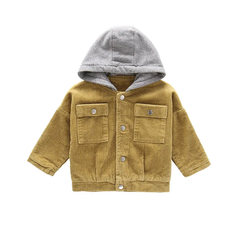 

Toddler Girl Winter Clothes Girls' Corduroy Jacket Spring Korean-style Baby Hooded Jacket-Style Childrenswear