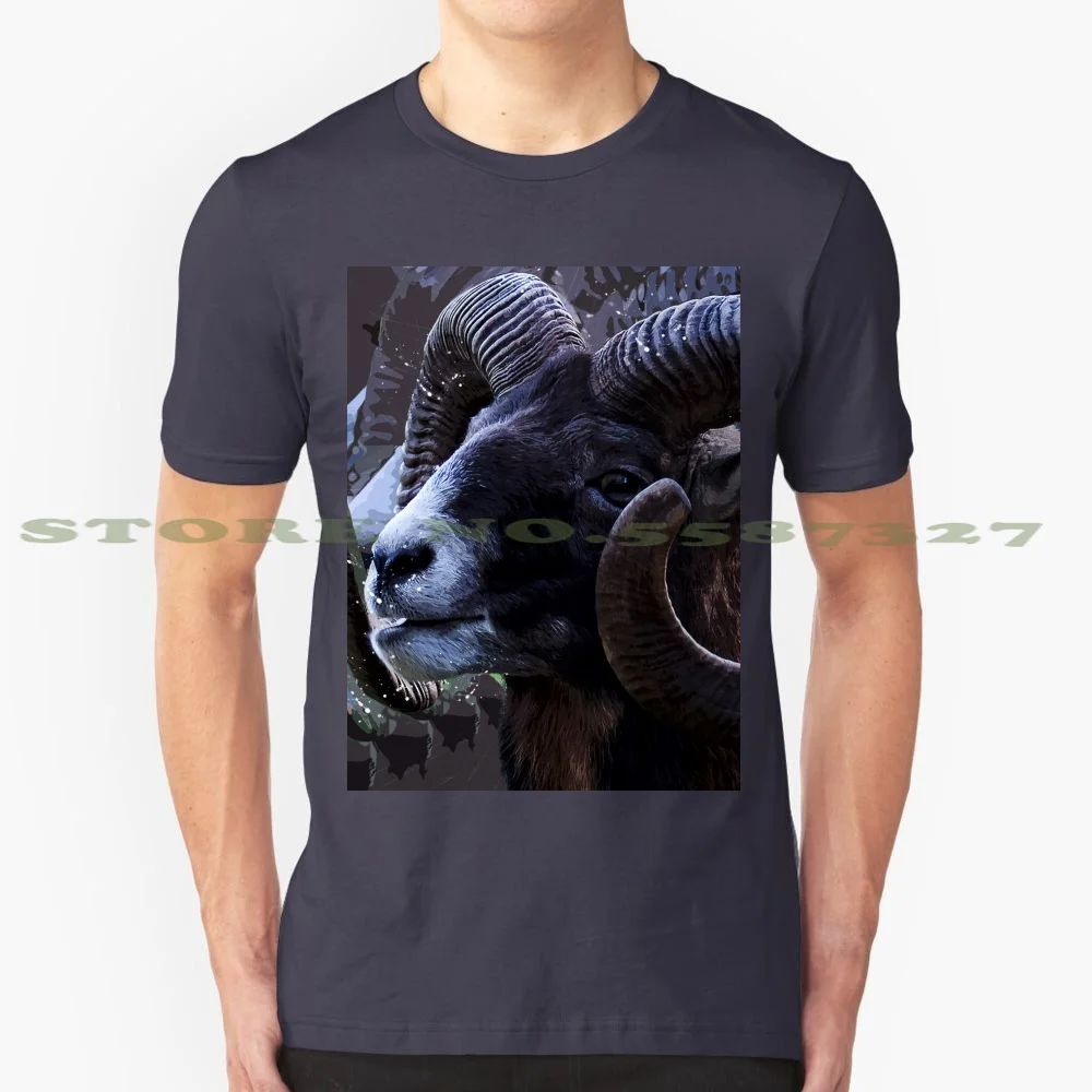 Horny Ram 100% Cotton T-Shirt Horny Ram Sheep Horns