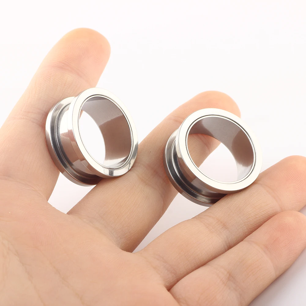 TIANCIFBYJS Silver Screw Ear Gauge Tunnels 00g Stainless Steel Eyelet Expander Stretcher Tragus Piercing Body Jewelry 1.6-25mm