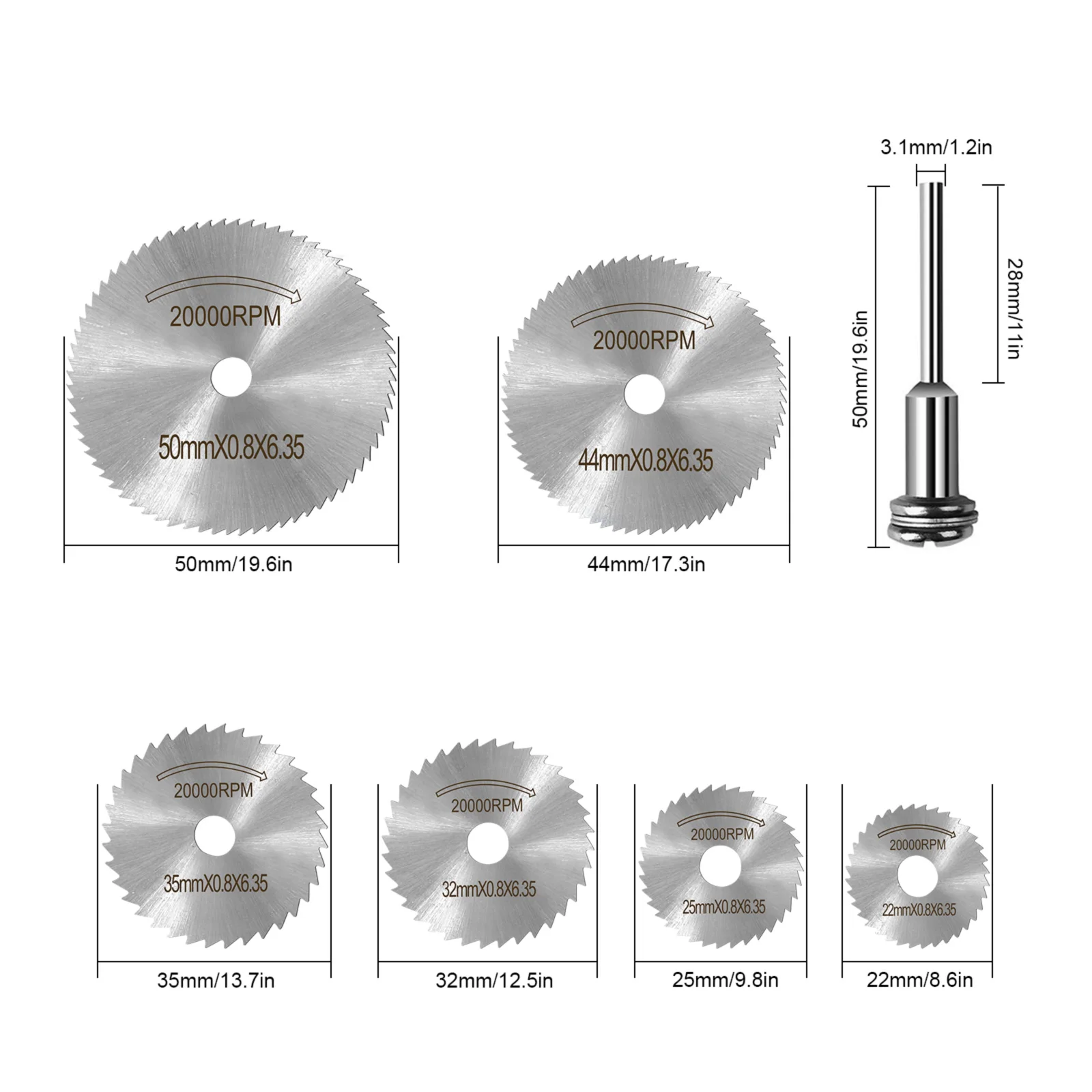 7pcs High Speed Steel Saw Disc Efficient Replacing Accessory Circular Slicers