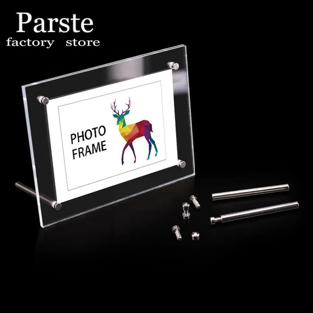 A4 A5 A6 Acrylic Photo Frame Product Price Tag Display Stand Transparent Screws Advertising Europe High-end Fashion Home