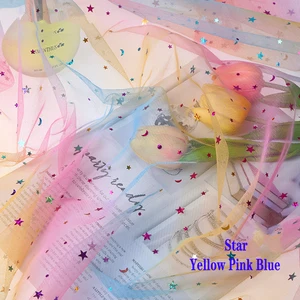 Gökkuşağı, Yıldız, Ay, ve Aşk altın Glitter Sequines, ne-eğer senaryoları kumaş ve dıy için bir bebek duş, düğün, prenses, dekor, masa, 100x155 cm 6 Büyük satış-panel-ay - №6