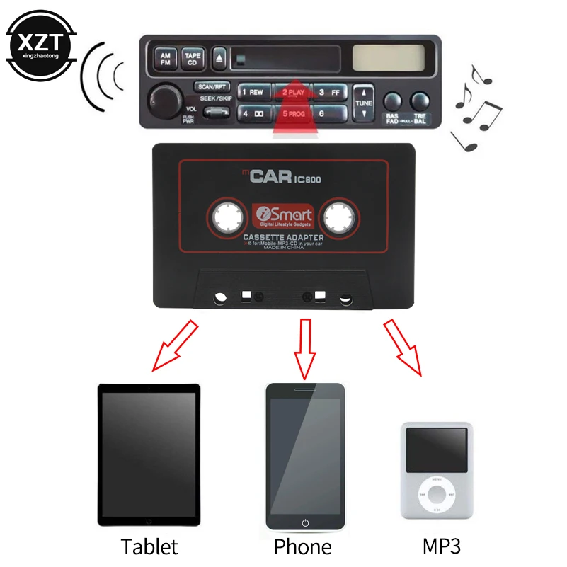 

Car Cassette Tape Adapter Cassette Mp3 Player Converter For iPod For iPhone MP3 AUX Cable CD Player 3.5mm Jack Plug