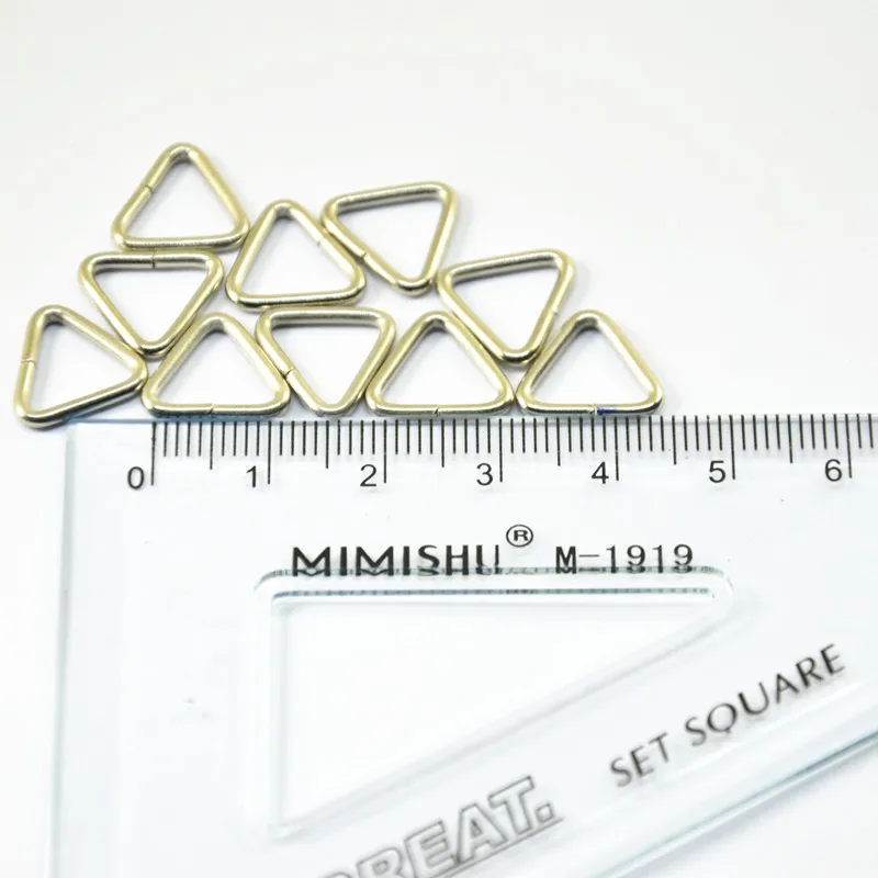 30PCS Metal Silvery Triangles Ring Handbag Belt Dee D Ring Leather Bag Webbing DIY Accessories