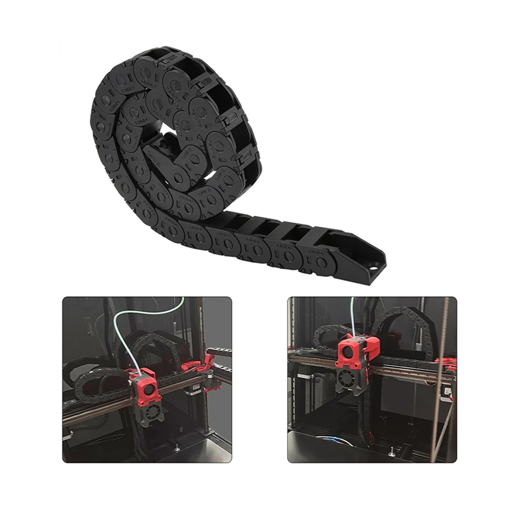 

Soft high quality nylon 300mm for VORON 2.4 cable chains set black opening type wire chains for 3D printer